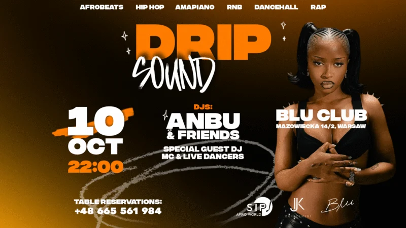 DRIP SOUND WARSAW – AFROBEATS, HIP HOP & MORE