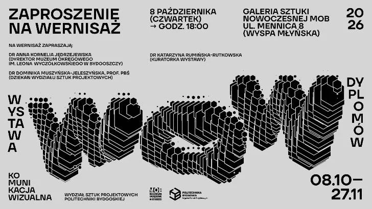 WOW. Wystawa dyplomów 2026 – zaproszenie na wernisaż – MOB