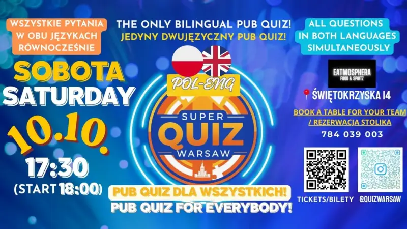 POL-ENG Super Quiz Warsaw (PUB QUIZ)