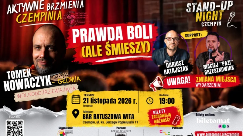Aktywne Brzmienia Czempinia – „Prawda Boli (Ale Śmieszy)” – Wieczór stand-up