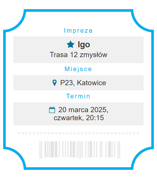 Bilet na koncert IGO| Trasa 12 zmysłów Katowice