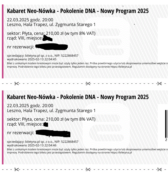 2 bilety Kabaret Neo-Nówka – Pokolenie DNA 2025