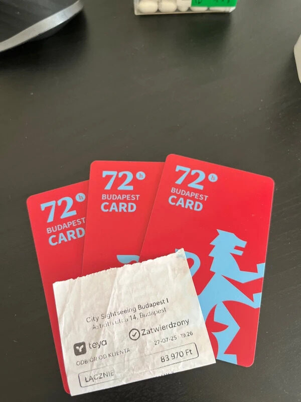 3x Budapest 72h TravelCard, Atrakcje i Trans. Pub.